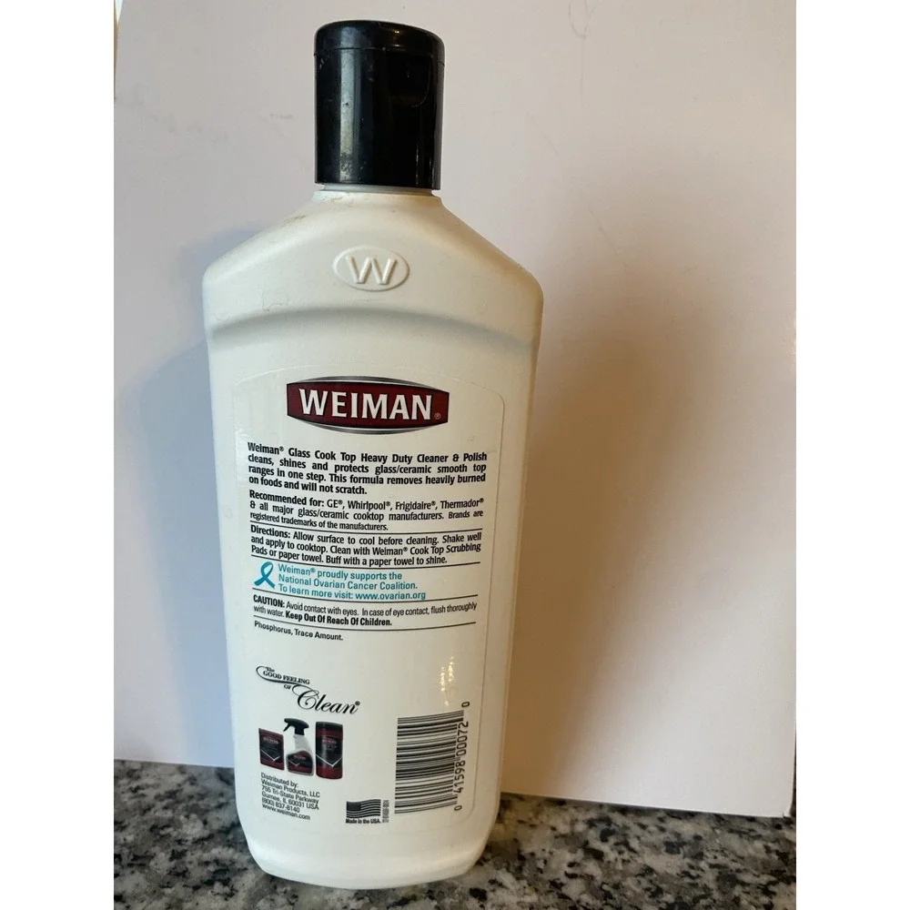 Weiman Ceramic/Glass Cooktop Cleaner & Polish Heavy Duty For Stove Top 15 oz New
